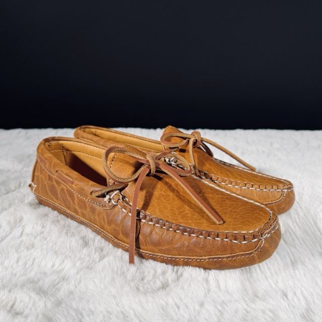 【関税&送料込】Moschino Moccasin Olive Moschino Rovesciato Moccasin Loafer Shoe - Blue - Mens